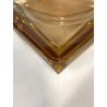 SVUOTATASCHE VINTAGE CRISTALLO AMBRA SOMMERSO MOLATO 12x12x4 cm POSACENERE '40