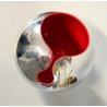 SCULTURA Guscio n°1 DESIGN Giò Pomodoro SFERA ACCIAIO ROSSO ALESSI D'APRES 1972