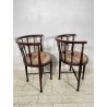 ANTICA COPPIA POLTRONA POZZETTO INTARSIATA SEDIE LEGNO FAGGIO EPOCA 1800 CHAIR