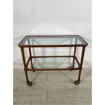 CARRELLO PORTAVIVANDE PAOLO BUFFA anni 50 VINTAGE BAR CART SERVING TROLLEY LEGNO