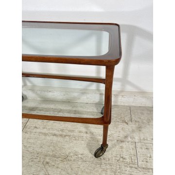 CARRELLO PORTAVIVANDE PAOLO BUFFA anni 50 VINTAGE BAR CART SERVING TROLLEY LEGNO