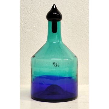 Marcello Furlan BOTTIGLIA VETRO Lip 1994 tappo ITALIA Murano VINTAGE BOTTLE vaso