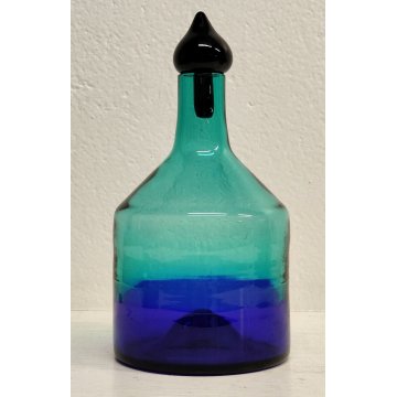 Marcello Furlan BOTTIGLIA VETRO Lip 1994 tappo ITALIA Murano VINTAGE BOTTLE vaso