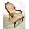 ANTICA POLTRONA INGLESE LEGNO NOCE EPOCA 1800 ARM-CHAIR LUIGI FILIPPO DIVANO