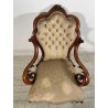 ANTICA POLTRONA INGLESE LEGNO NOCE EPOCA 1800 ARM-CHAIR LUIGI FILIPPO DIVANO