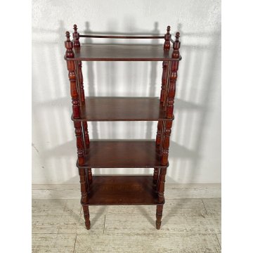 ANTICA ETAGERE LEGNO FAGGIO 4 MENSOLE EPOCA 1800 STILE LUIGI FILIPPO ESPOSIZIONE