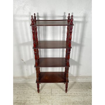 ANTICA ETAGERE LEGNO FAGGIO 4 MENSOLE EPOCA 1800 STILE LUIGI FILIPPO ESPOSIZIONE