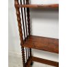 GRANDE ANTICA ETAGERE LEGNO NOCE 4 MENSOLE EPOCA 1800 STILE IMPERO LIBRERIA