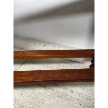 GRANDE ANTICA ETAGERE LEGNO NOCE 4 MENSOLE EPOCA 1800 STILE IMPERO LIBRERIA