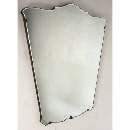  ANTICA SPECCHIERA LIBERTY ANNI 50 SAGOMATA CORNICE LEGNO SPECCHIO DESIGN 1950 