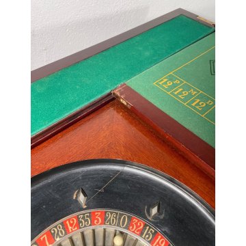 ANTICO TAVOLO DA GIOCO ROULETTE TABLE BANCO POKER casinò INGLESE LEGNO MOGANO