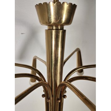 LAMPADARIO Sputnik 8 LUCI attr DESIGN Oscar Torlasco LAMPADA SOSPENSIONE anni 60