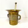 ANTICO MORTAIO BRONZO PESTELLO FARMACIA ERBORISTERIA CUCINA  ø 13x12cm/h '800
