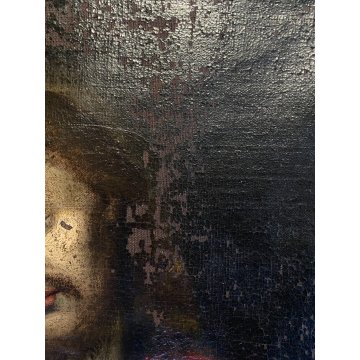 ANTICO DIPINTO OLIO TELA GESU' CRISTO "Ecce Homo" QUADRO RELIGIOSO '600