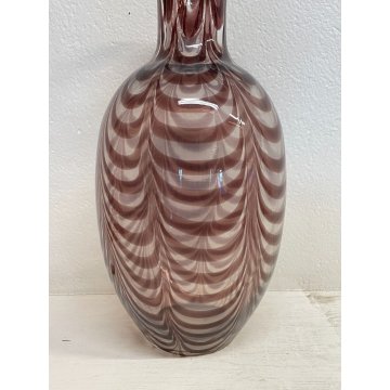 GRANDE VASO VETRO SOFFIATO MURANO ARCHIMEDE SEGUSO ONDE VIOLA VASE DESIGN GLASS