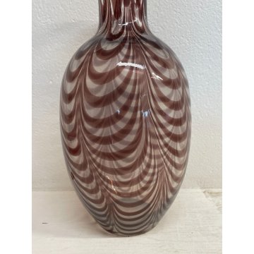 GRANDE VASO VETRO SOFFIATO MURANO ARCHIMEDE SEGUSO ONDE VIOLA VASE DESIGN GLASS