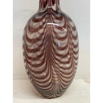 GRANDE VASO VETRO SOFFIATO MURANO ARCHIMEDE SEGUSO ONDE VIOLA VASE DESIGN GLASS