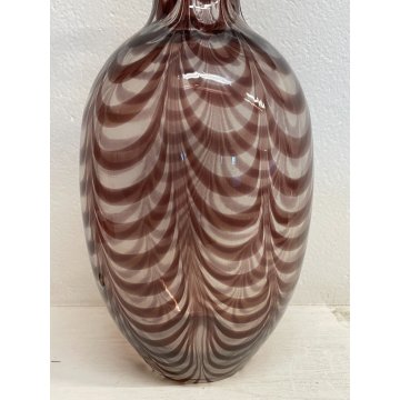 GRANDE VASO VETRO SOFFIATO MURANO ARCHIMEDE SEGUSO ONDE VIOLA VASE DESIGN GLASS