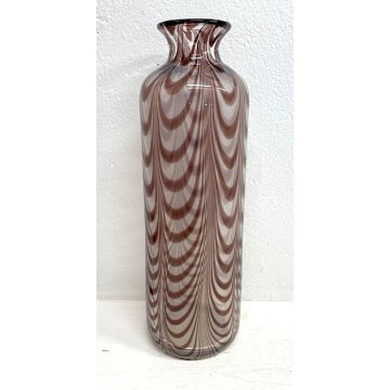 VASO VETRO SOFFIATO MURANO ARCHIMEDE SEGUSO ONDE VIOLA TRASPARENTE VASE DESIGN