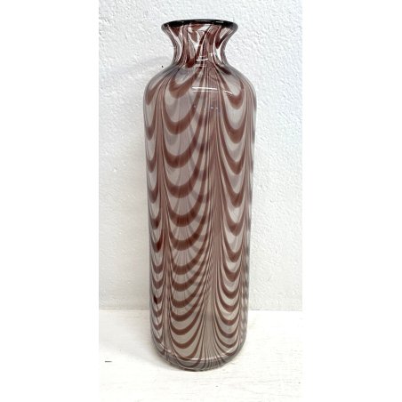VASO VETRO SOFFIATO MURANO ARCHIMEDE SEGUSO ONDE VIOLA TRASPARENTE VASE DESIGN