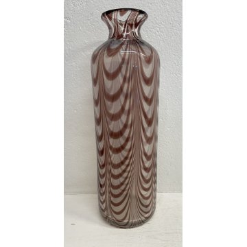 VASO VETRO SOFFIATO MURANO ARCHIMEDE SEGUSO ONDE VIOLA TRASPARENTE VASE DESIGN