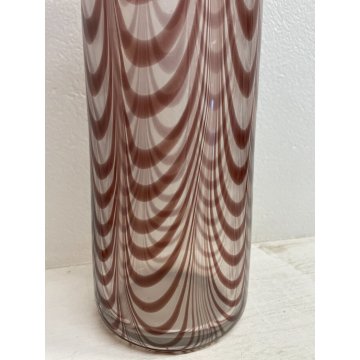 VASO VETRO SOFFIATO MURANO ARCHIMEDE SEGUSO ONDE VIOLA TRASPARENTE VASE DESIGN