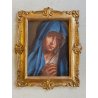 DIPINTO OLIO TELA MADONNA IN PREGHIERA ORANTE RELIGIOSO CORNICE DORATA '700