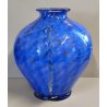 GRANDE Vaso Vetro a Morise MURANO anni 30 DESIGN Barovier BLU pagliuzze ORO ROSA