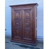 ANTICO GRANDE ARMADIO GUARDAROBA 1600 PIEMONTESE FORMELLE LEGNO NOCE 2 ANTE OLD