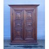 ANTICO GRANDE ARMADIO GUARDAROBA 1600 PIEMONTESE FORMELLE LEGNO NOCE 2 ANTE OLD