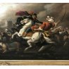 QUADRO BATTAGLIA DIPINTO GUERRA CAVALLI PAESAGGIO RIPRODUZIONE 1900 CORNICE 