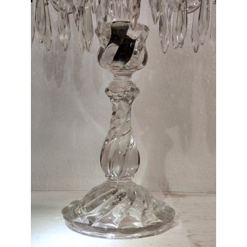 GRANDE CANDELABRO CRISTALLO Baccarat VINTAGE 3 porta candela CANDLESTICK France