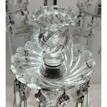 GRANDE CANDELABRO CRISTALLO Baccarat VINTAGE 3 porta candela CANDLESTICK France