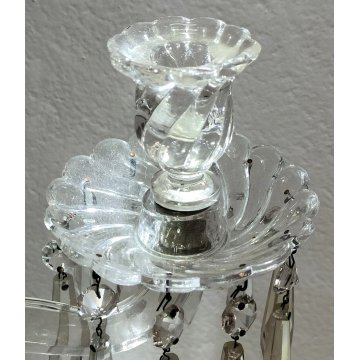 GRANDE CANDELABRO CRISTALLO Baccarat VINTAGE 3 porta candela CANDLESTICK France