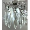 GRANDE CANDELABRO CRISTALLO Baccarat VINTAGE 3 porta candela CANDLESTICK France