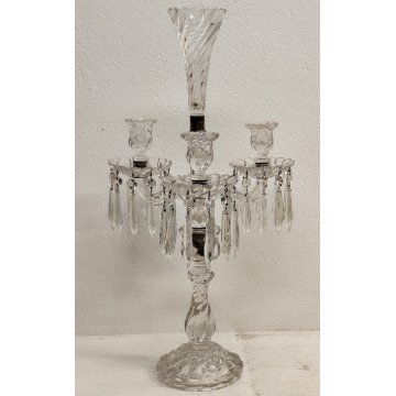 GRANDE CANDELABRO CRISTALLO Baccarat VINTAGE 3 porta candela CANDLESTICK France