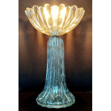 LAMPADA TAVOLO Barovier & Toso VETRO BOLLE anni 50 Murano ITALIA Abat jour GLASS