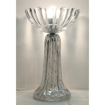 LAMPADA TAVOLO Barovier & Toso VETRO BOLLE anni 50 Murano ITALIA Abat jour GLASS