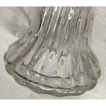 LAMPADA TAVOLO Barovier & Toso VETRO BOLLE anni 50 Murano ITALIA Abat jour GLASS