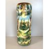 VASO VINTAGE CILINDRO CERAMICA Forlani Laveno DECORO PAESAGGIO ARCHITETTURE '50