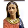 ANTICA SCULTURA LEGNO Maria Immacolata MADONNA SERPENTE GLOBO LUNA 73 cm/h XVIII
