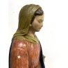 ANTICA SCULTURA LEGNO Maria Immacolata MADONNA SERPENTE GLOBO LUNA 73 cm/h XVIII