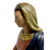 ANTICA SCULTURA LEGNO Maria Immacolata MADONNA SERPENTE GLOBO LUNA 73 cm/h XVIII