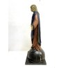 ANTICA SCULTURA LEGNO Maria Immacolata MADONNA SERPENTE GLOBO LUNA 73 cm/h XVIII
