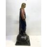 ANTICA SCULTURA LEGNO Maria Immacolata MADONNA SERPENTE GLOBO LUNA 73 cm/h XVIII