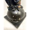 ANTICA SCULTURA LEGNO Maria Immacolata MADONNA SERPENTE GLOBO LUNA 73 cm/h XVIII