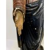 ANTICA SCULTURA LEGNO Maria Immacolata MADONNA SERPENTE GLOBO LUNA 73 cm/h XVIII