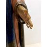 ANTICA SCULTURA LEGNO Maria Immacolata MADONNA SERPENTE GLOBO LUNA 73 cm/h XVIII