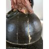 ANTICA SCULTURA LEGNO Maria Immacolata MADONNA SERPENTE GLOBO LUNA 73 cm/h XVIII