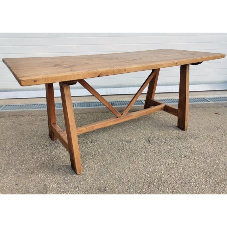 ANTICO TAVOLO CAVALLETTO LEGNO NOCE epoca 1800 CAPRETTA fratino OLD WOOD TABLE